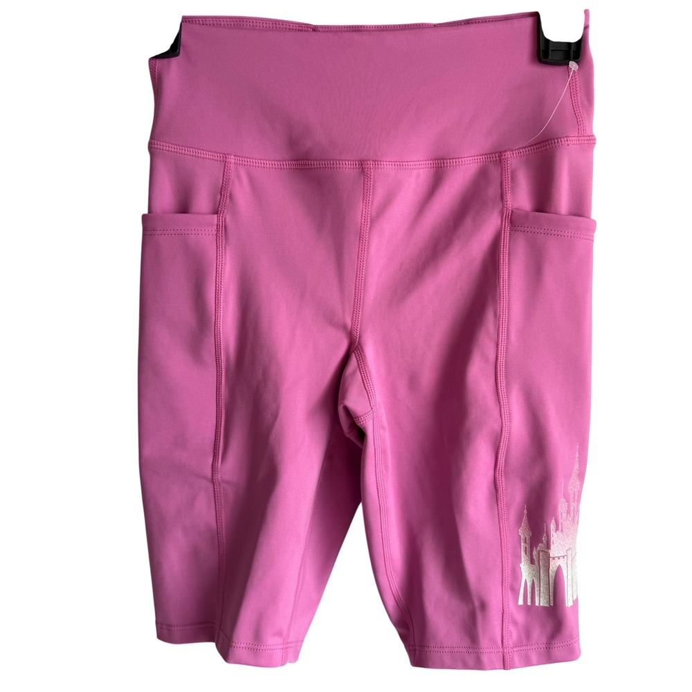 DISNEY Princess‎ Castle Lavender Pink Ladies Biker Gym Running Shorts, XS
